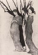 Marie Laurencin Three woman in front of tree oil painting